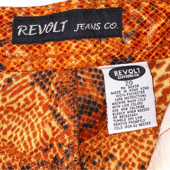 Gothic Red Faux Snake print Pants. - Picture 2 of 5